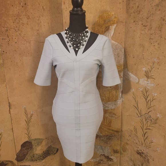 NWT Venus Bidycon Bandage Dress Silver - Figure-tracing Hour Glass - Picture 8 of 14